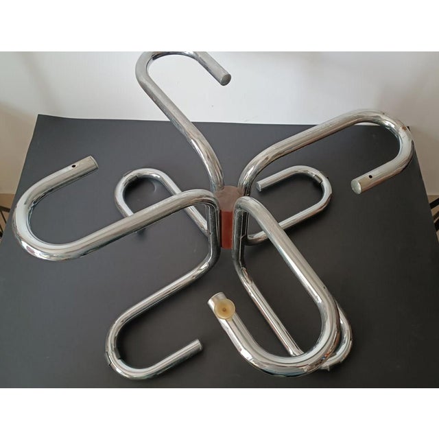 Low Space Age Chrome Coffee Table with Smoked Glass Top in the style of Giotto Stoppino, 1970s For Sale - Image 4 of 7