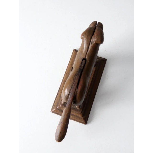 Brown Antique Painted Cast Iron Dog Nutcracker For Sale - Image 8 of 11