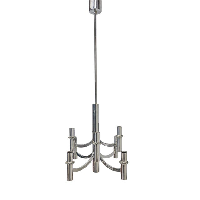 Vintage Chromed and Glass Pendant Light from Kaiser-Leuchten, 1960s For Sale - Image 15 of 17