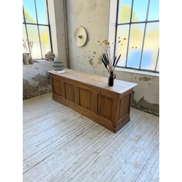 Brown Vintage Pine Wood Trade Counter, 1950s For Sale - Image 8 of 18