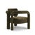 Double Arch Armchair in Olive Green Chenille from Insidherland For Sale - Image 4 of 10
