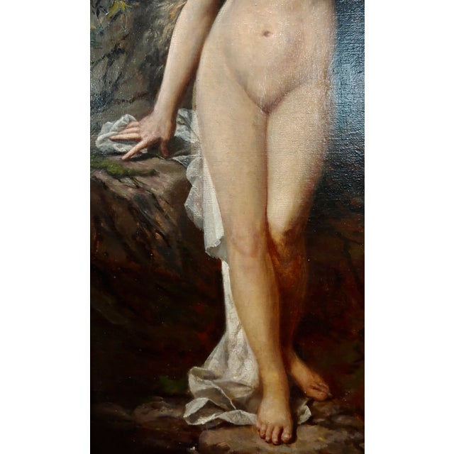 Charles Grant Beauregard -Nude Female in the Outdoors-19th Century Oil Painting For Sale In Los Angeles - Image 6 of 11