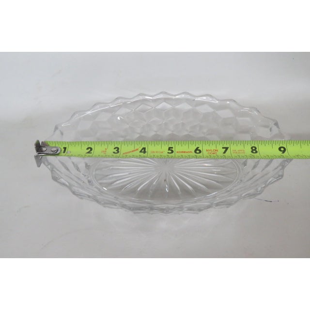 Fostoria American Line Clear Glass Dish With Cube Pattern Serving Bowl 4829b For Sale - Image 13 of 14