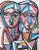 Contemporary, modern cubism original one-of-a-kind oil painting of two women on stretched artist's canvas. By the talented...