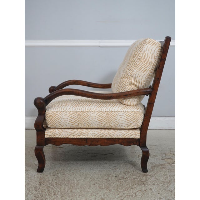 French Country Guy Chaddock Country French Zebra Print Chair & Ottoman For Sale - Image 3 of 18