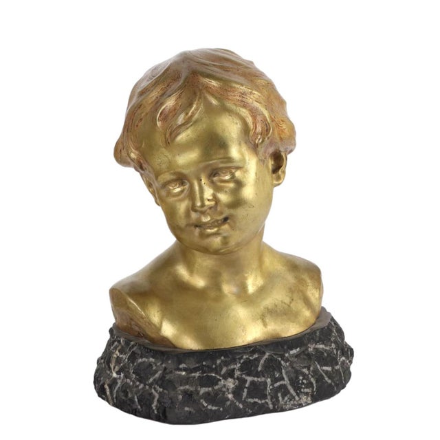 Gold Head of Child by Léopold Morice For Sale - Image 8 of 8