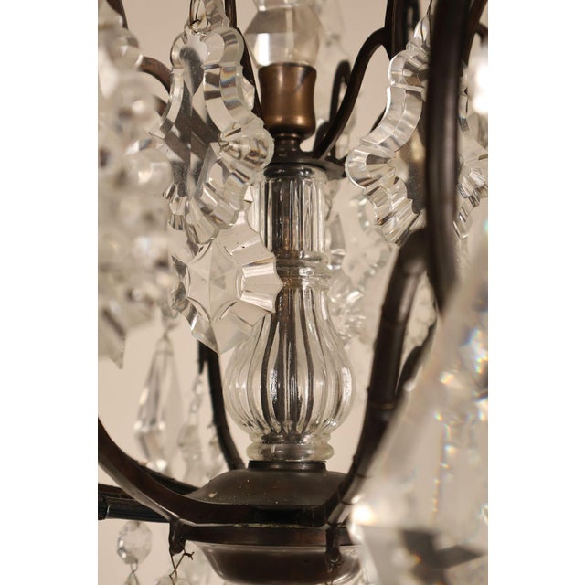 Metal Versailles Style Crystal And Bronze Chandelier For Sale - Image 7 of 18