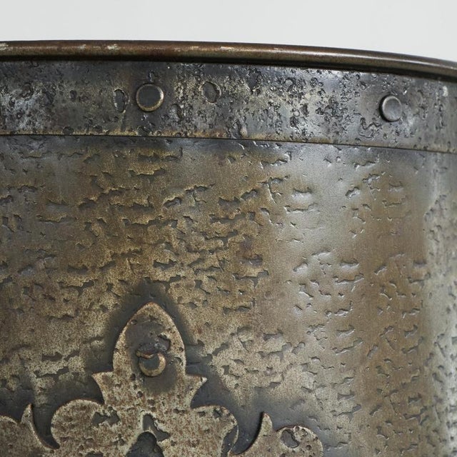 Arts and Crafts Umbrella Stand in Hand Hammered Metal, 1890s For Sale - Image 9 of 12