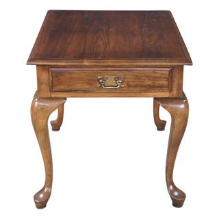 Vintage Pennsylvania House Queen Anne Style Cherry Side Table With Drawer 27" For Sale