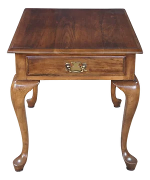 Vintage Pennsylvania House Queen Anne Style Cherry Side Table With Drawer 27"