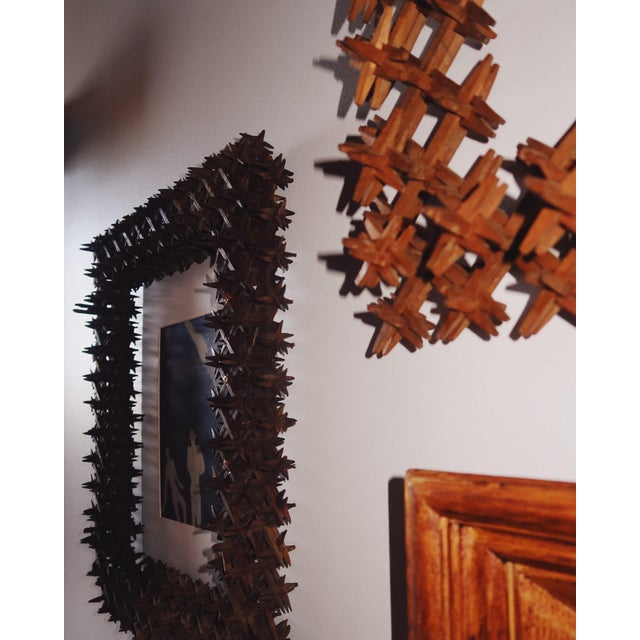19th Century Tramp Art Crown of Thorns Frame 18" For Sale In Los Angeles - Image 6 of 8