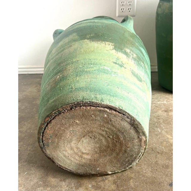 Green Distressed Italian Ceramic Urns, Glazed Finish, 1930s Roman Style For Sale - Image 8 of 17