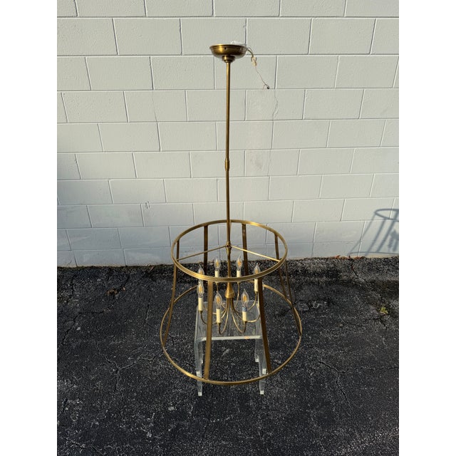 Contemporary Thomas O’Brien for Visual Comfort Open-Frame Antique Brass 8-Light Chandelier For Sale - Image 3 of 11
