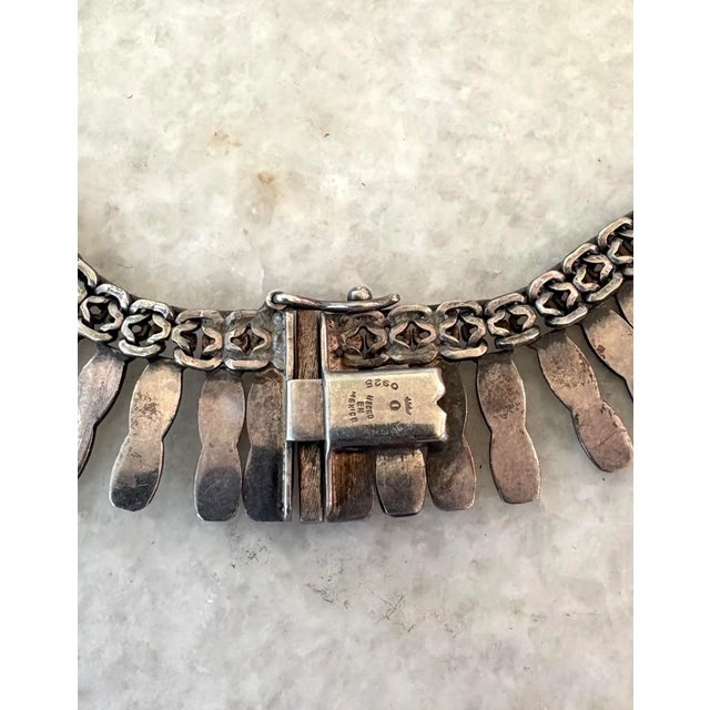 Mid 20th Century Vintage Sterling Silver Necklace - Mexico For Sale - Image 5 of 6