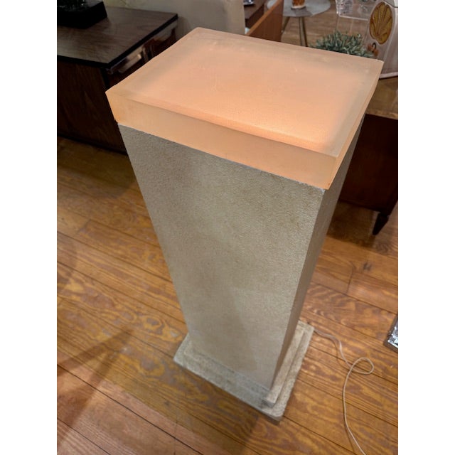 MCM Textured Lighted Pedestal For Sale - Image 4 of 7
