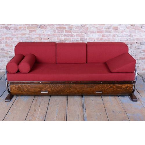 Bauhaus Sofa in Chrome-Plated Steel by Robert Slezák, Czech, 1930s For Sale - Image 15 of 16