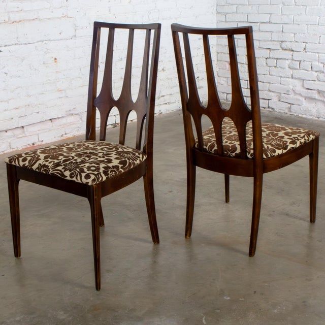 1962-1970 Mid Century Modern Broyhill Brasilia Walnut Dining or Side Chairs a Pair For Sale - Image 6 of 17