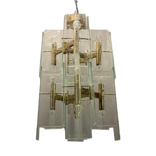 Mid-Century Architectural Chandelier by Sciolari For Sale