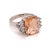 Traditional Diamond Morganite Ring 14k Gold 5.60 TCW Certified, Size 6.75 For Sale - Image 3 of 13