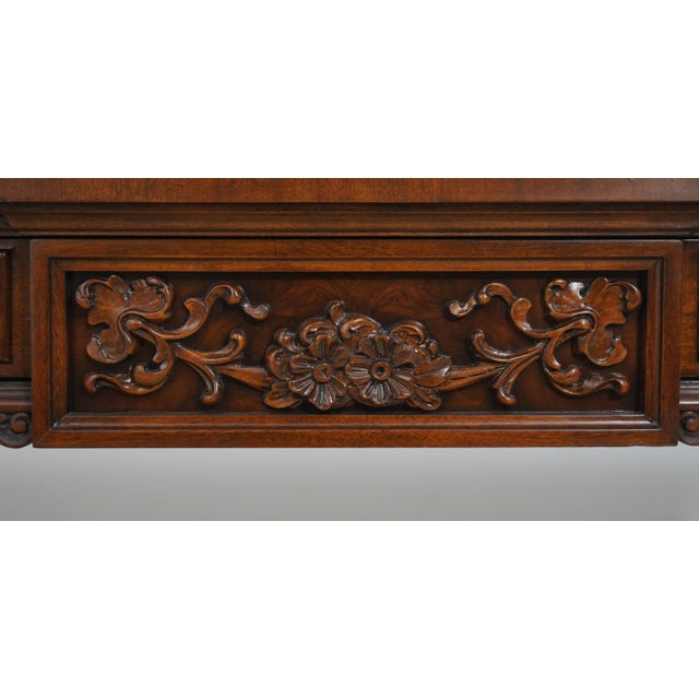 Wood Karges Georgian Style Walnut Console Table Sideboard For Sale - Image 7 of 12
