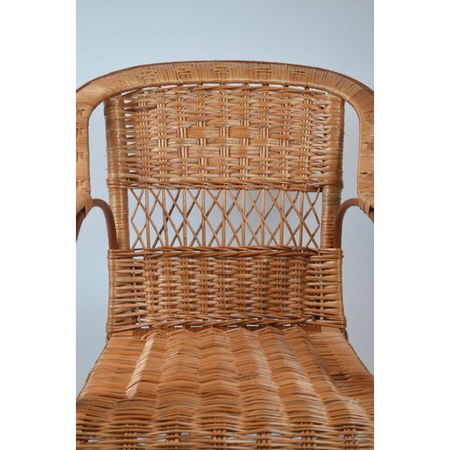 French Provincial Rattan Armchair For Sale - Image 11 of 16
