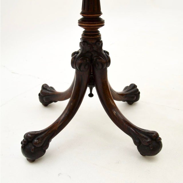 Brown Antique Victorian Revolving Side Table, 1860 For Sale - Image 8 of 9