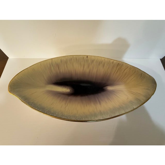 Mid-Century West German Pottery Leaf Dish With Gold Rim For Sale In Phoenix - Image 6 of 8