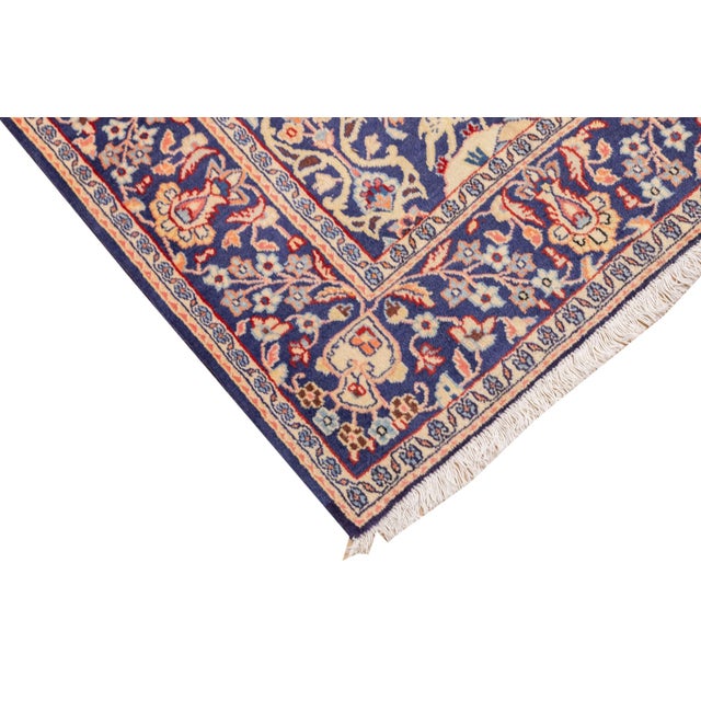 Semi-Antique Hand-Knotted Persian Kashan Rug 4'3" X 6'9" For Sale - Image 12 of 16