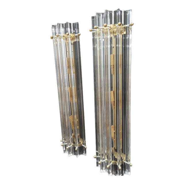 Murano Glass Sconces, 1970s, Set of 2 For Sale