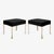 Mid-Century Modern Astor Brass Ottomans in Noir Ultrasuede by Montage, Pair For Sale - Image 3 of 6