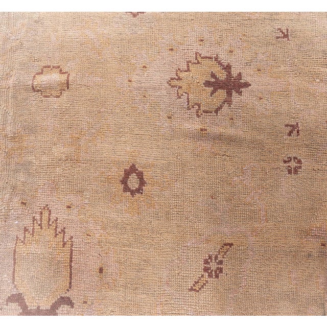 Antique Turkish Oushak Rug For Sale - Image 4 of 9
