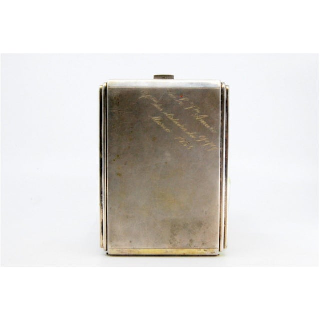 Matte Silver Cigarette Case with Batalha Monastery in High Relief and Gilt Interior, in Good conditions. Designed 1920 to...