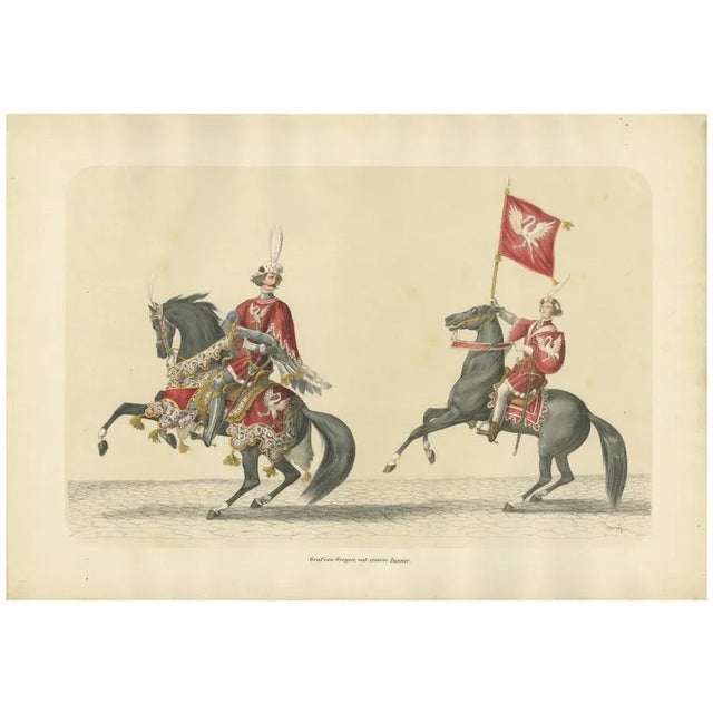 Chivalric Procession in Switzerland The Count of Bregenz and His Banner, 1855, Paper For Sale - Image 10 of 10