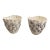 Pair of Vintage Italian Ceramic Art Pottery Vases With Relief Leaf Motif For Sale