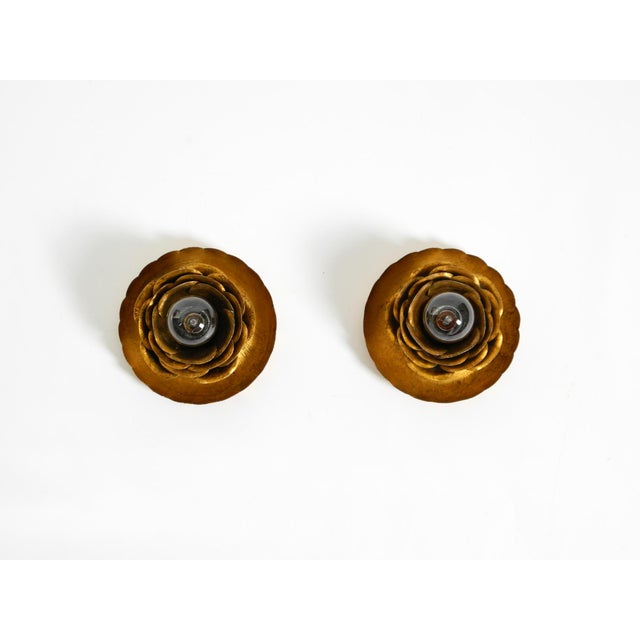 A set of two elegant, rare "water lily" wall lamps from the 1960s. manufactured by banci firenze. Made in italy. exquisite...