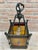 Wrought Iron and Stained Glass Ceiling Lantern Lamp, 1950s For Sale - Image 12 of 18