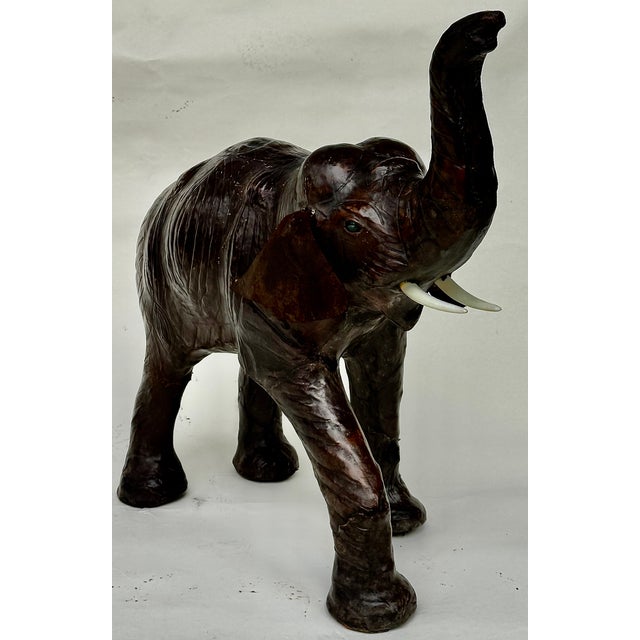 English Leather Elephant Sculpture, Mid 20th Century For Sale - Image 3 of 15