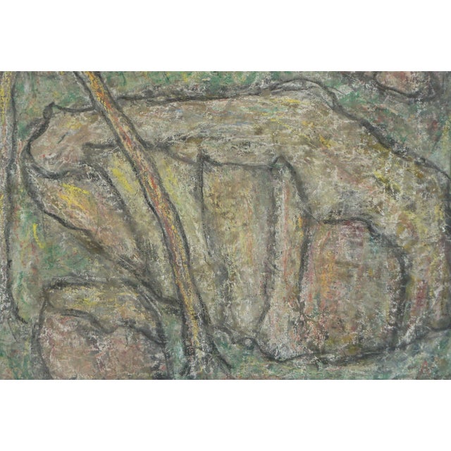 Mid Century Original Abstract Expressionism -- Sierra Mountains Cabin Landscape by Honora Berg For Sale - Image 4 of 6