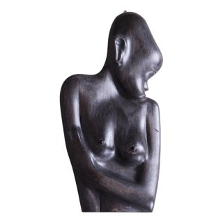 Vintage African Wall Decor in Lacquered Ebony, 1920s For Sale