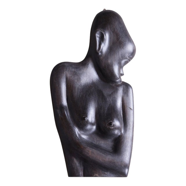 Vintage African Wall Decor in Lacquered Ebony, 1920s For Sale