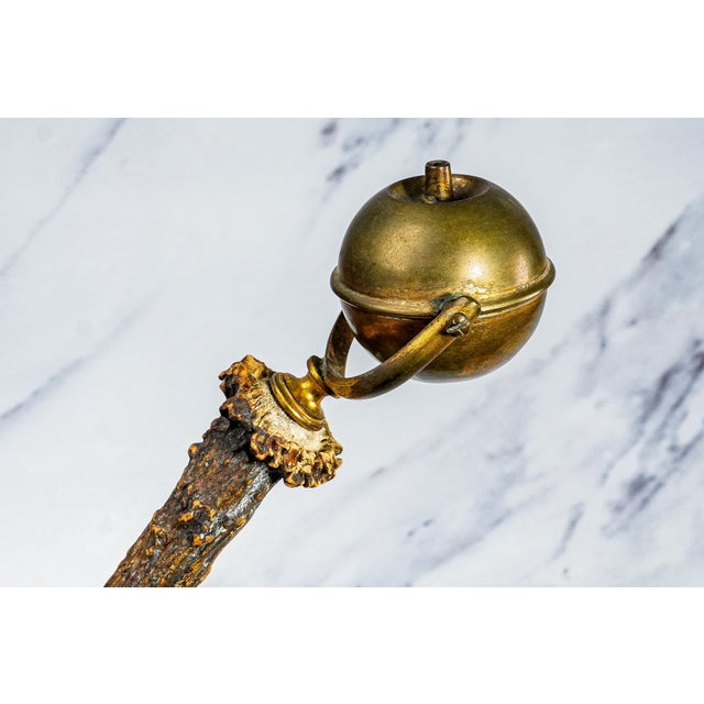 Amazing Antique Antler Brass Gimbel Cigar Lighter Tobacciana Rustic Home Decor Display Prop For Sale In New York - Image 6 of 11