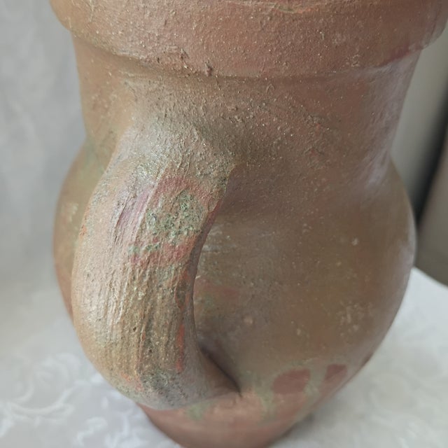 Vintage Mediterranean Terracotta Olive Jar With Handle - 8.5" For Sale - Image 10 of 11