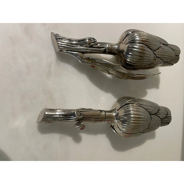 Late 20th Century Silverplate Salt and Pepper Shakers in the Form of Artichokes- A Pair For Sale - Image 12 of 12