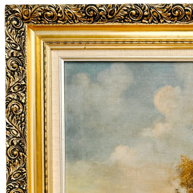 Brown Mid-Century Tonalist Pastoral Landscape Oil on Canvas Painting by Ramirez For Sale - Image 8 of 14