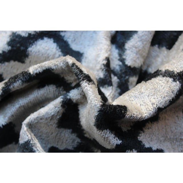 2020s Contemporary Decorative Throw Velvet Ikat Pillow For Sale - Image 5 of 7