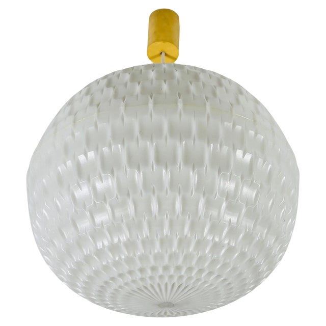 White Pendant Lamp attributed to Aloys Gangkofner for Peill and Putzler, 1970s For Sale
