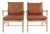 Colonial Armchair Model PJ149 in Oak with Cognac Leather by Ole Wanscher, 1949, Set of 2 For Sale