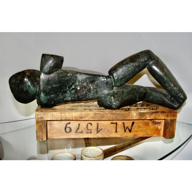 Brown Margot Eberle, Patinated Cubist Sculpture, 1987, Bronze For Sale - Image 8 of 13