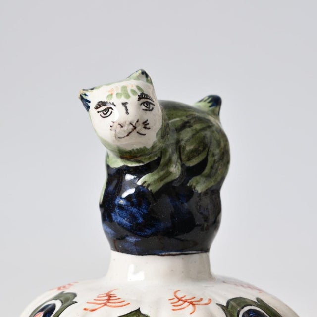 Polychrome Delft Vases by Louis Fourmaintraux, Set of 2 For Sale - Image 10 of 12
