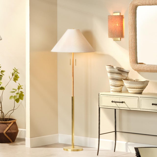 2020s Harrison Floor Lamp, Natural Rattan For Sale - Image 5 of 6
